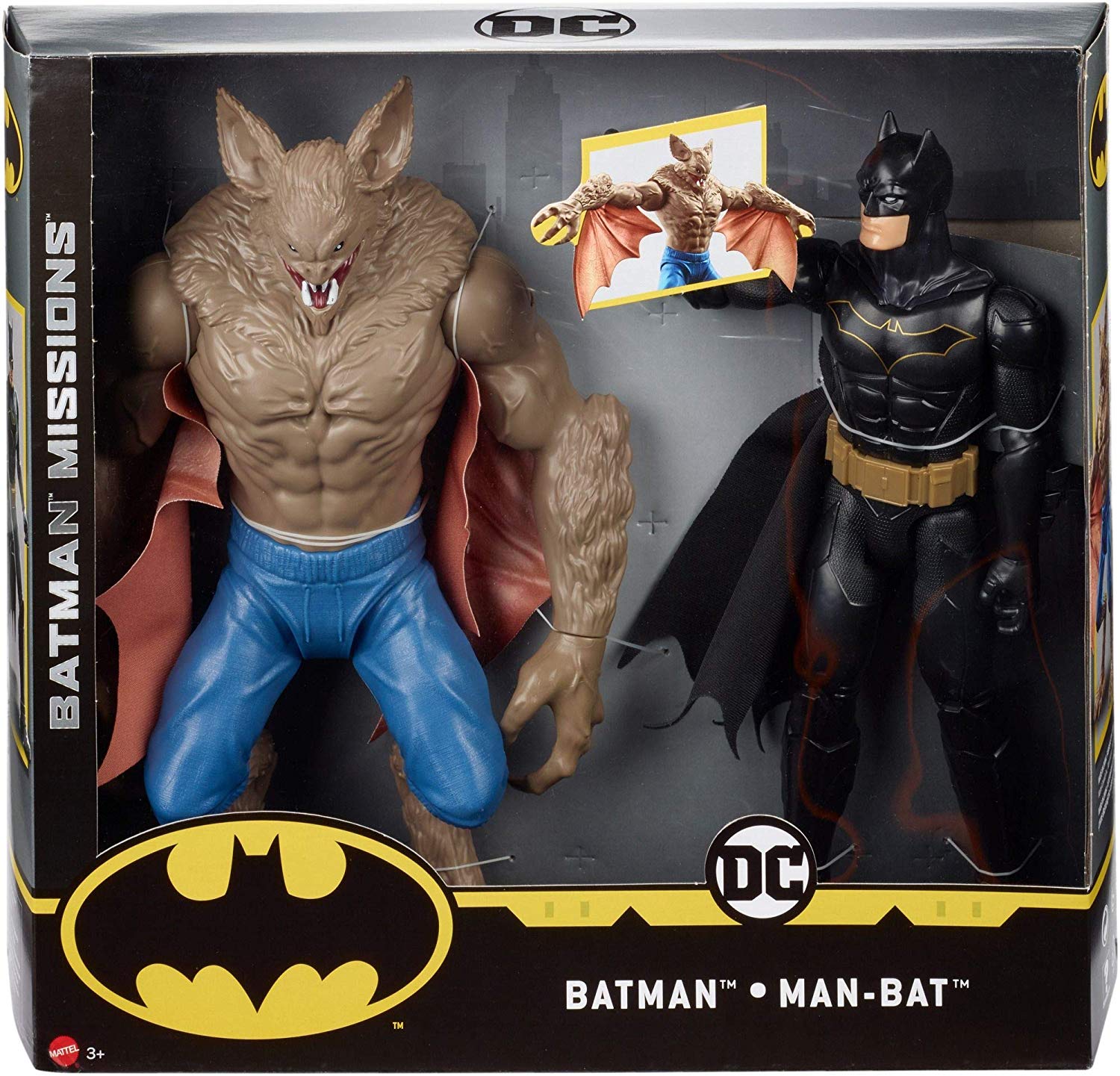 BATMAN - BATMAN VS MAN-BAT COPPIA 36 CM FVM63