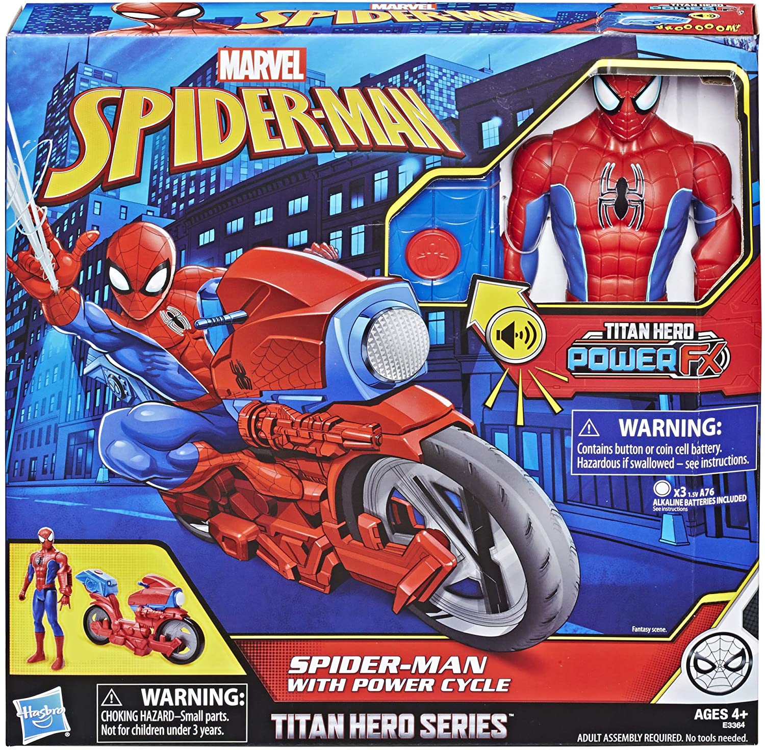 Spiderman Con Moto Titan Hero Elettronico 30cm E3364