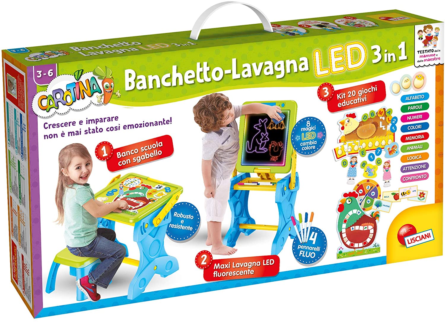 Lisciani Carotina Banchetto Lavagna Led 3in1 77465