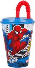 Spiderman Bicchiere con Cannuccia 430Ml ST51330