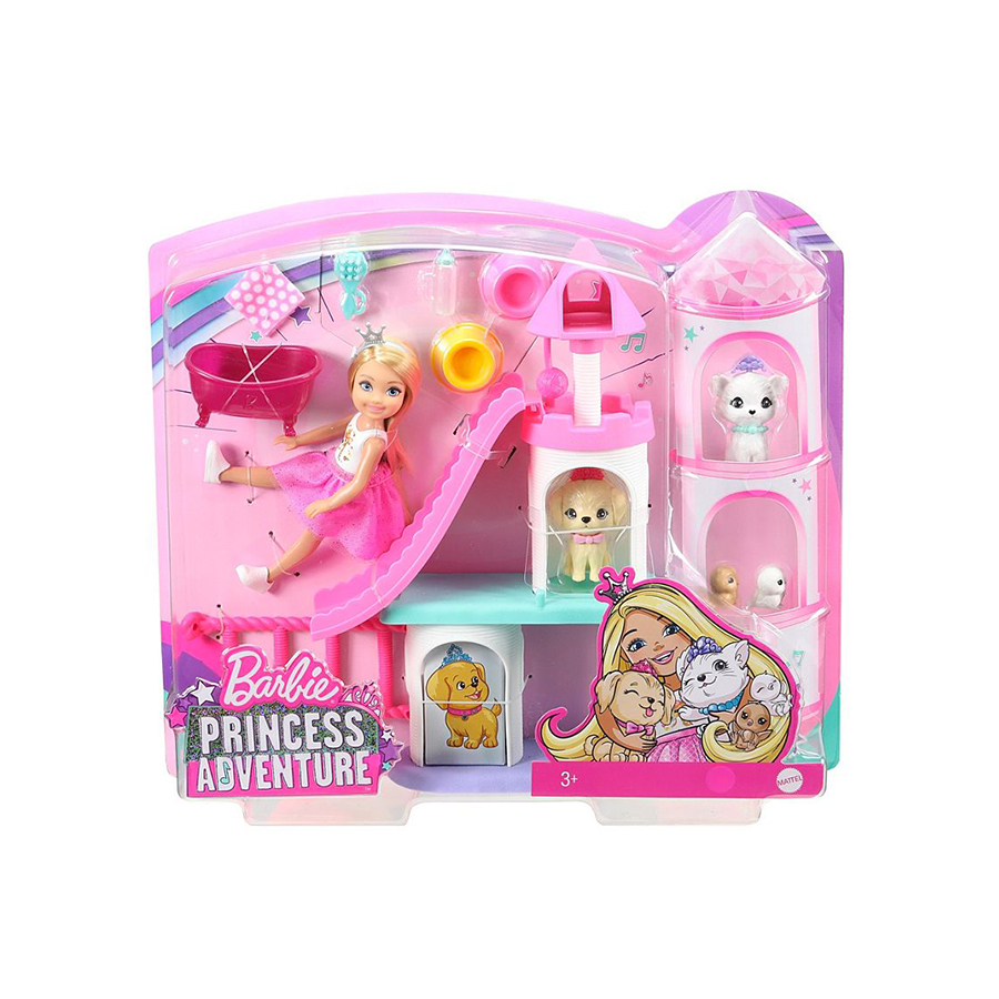 Barbie Princess Adventure Chelsea Playset con Cuccioli GML73