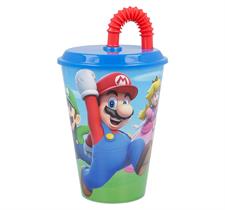 Super Mario Bicchiere con Cannuccia 430Ml ST21430