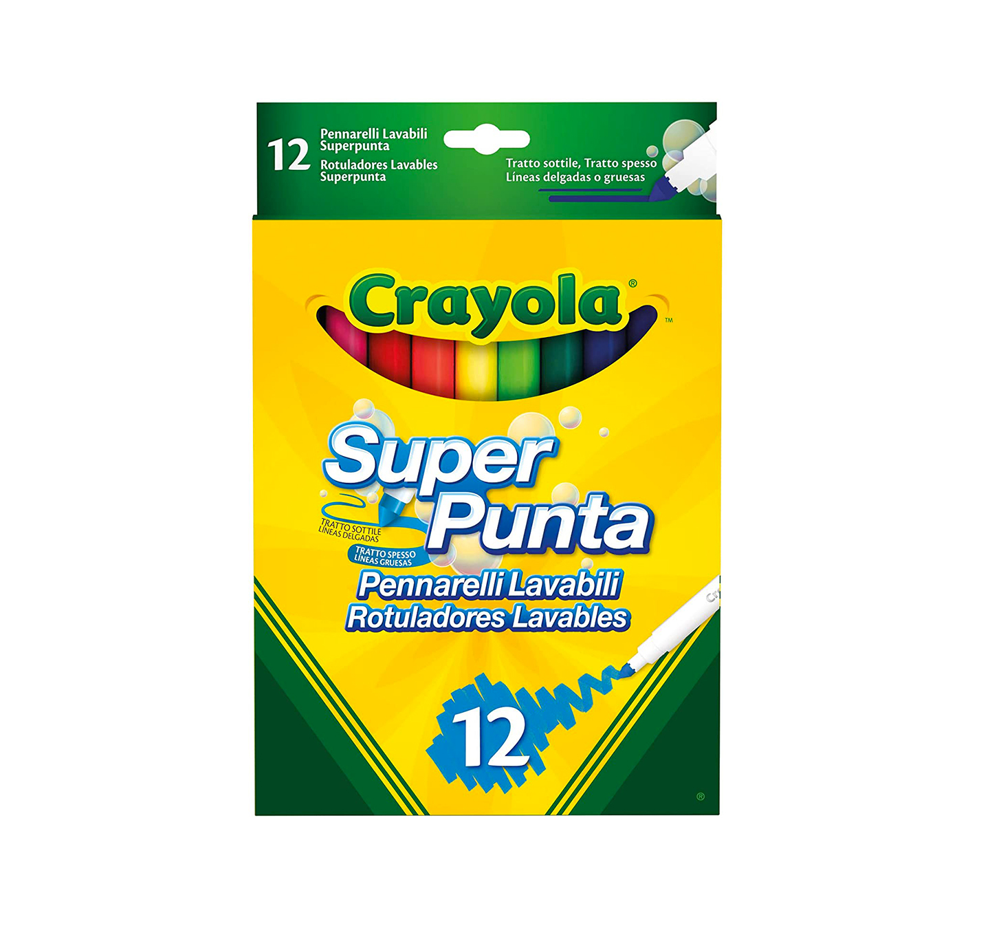 Crayola 12 Pennarelli Superpunta Lavabili 7509