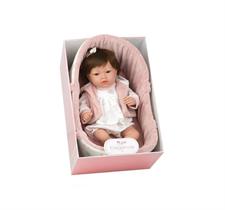 Arias Bebè Anna 40cm Piangente Culla Rosa e Bianco POS210143